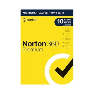 Norton 360 Premium 2021 | 10 Geräte | Antivirus | Unlimited Secure Vpn & Passwort-Manager | 1 Jahr | Pc/Mac/Android/iOS | Aktivierungscode In