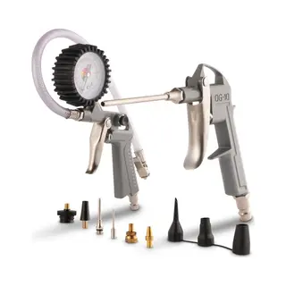 Powerplus POWAIR0023 Pneumatische Blaaspistool Set - 13 Delig - Max. Druk, 8bar - Incl. Luchtpistool, Bandenvulpistool Met Manometer En 11