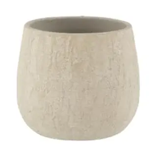 J-Line Bloempot Spikkel - Keramiek - Grijs - Medium - Ø 14.8 Cm