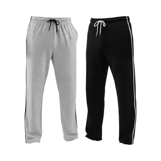 Milanoro - Set Van 2 Sportieve, Comfortabele Joggingbroeken Voor Heren - Zwart/Grijs - Xl