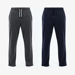 Milanoro - Set Van 2 Sportieve, Comfortabele Joggingbroeken Voor Heren - Marineblauw/Antraciet - Xxl