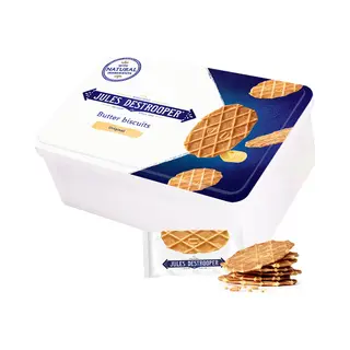 Jules Destrooper Natuurboterwafels - Belgische Koekjes In Koekblik - 144g