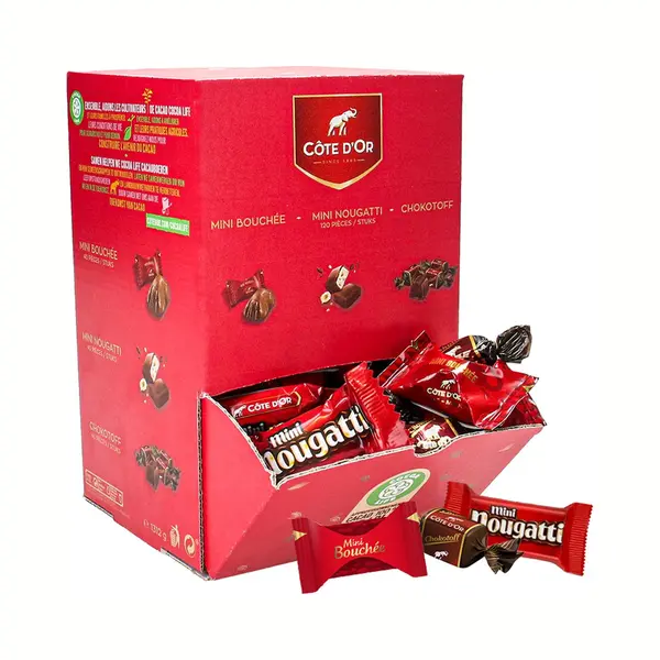Mixxboxx Côte D'Or Chocolade Dispenser - Mini Bouchée - Mini Nougatti - Chokotoff - 120 Stuks - 1312g thumbnail