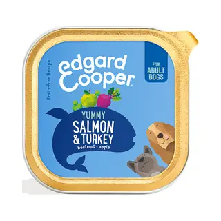 Edgard&Cooper Kuipje Vers Vlees Hondenvoer Zalm - Kalkoen 150 Gr