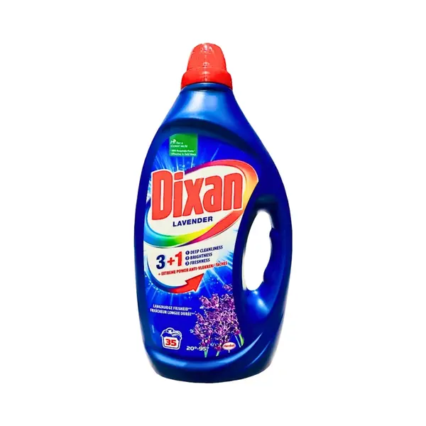Dixan - Vloeibaar Wasmiddel En Vlekverwijderaar - Witte En Gekleurde Was - Lavendel - 35 Wasbeurten thumbnail