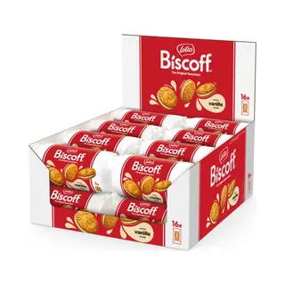 Lotus Biscoff Gevulde Speculoos | Display Van 16 Stuks Met 5 Koekjes | 50 G | Vanille