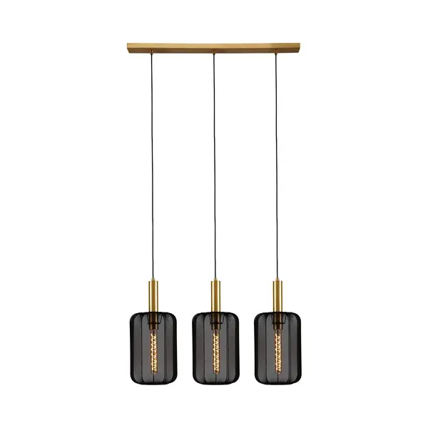 Lucide Corina Hanglamp, Zwart, 3-lamps, E27 thumbnail
