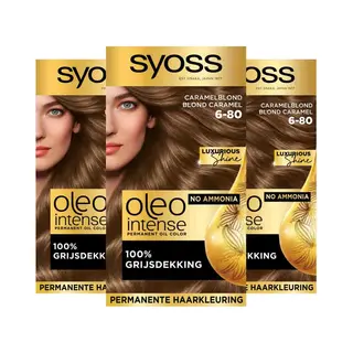 3x Syoss Oleo Intense Haarverf 6-80 Caramel Blond