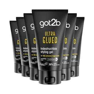 6x Got2b Ultra Glued Indestructible Styling Gel 150 Ml