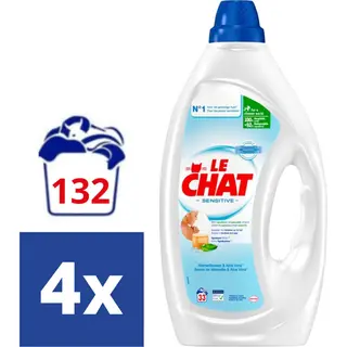 Le Chat Gel Sensitive - Vloeibaar Wasmiddel - 4 X 33 Wasbeurten - 132 Wasbeurten - Voordeelverpakking