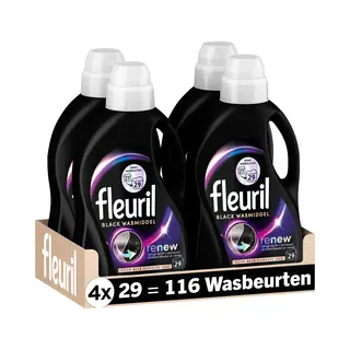 Fleuril Black - Vloeibaar Wasmiddel - Donkere En Zwarte Was - 4x29 Wasbeurten - Voordeelverpakking