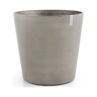 Ecopots Amsterdam Wheels 80 - Taupe - Ø80 X H74, 2 Cm - Ronde Taupe Bloempot Op Wielen