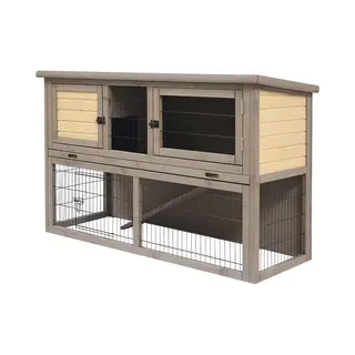 Duvoplus Woodland Konijnenhok Bel-Étage Country Fsc 136.5x50x85cm Grijs/beige