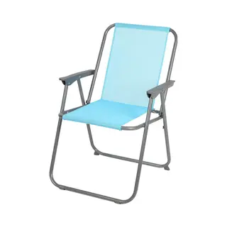 Sunnydays Picnic Camping/strand Stoel - Aluminium - Inklapbaar - Blauw - L53 X B55 X H75 Cm