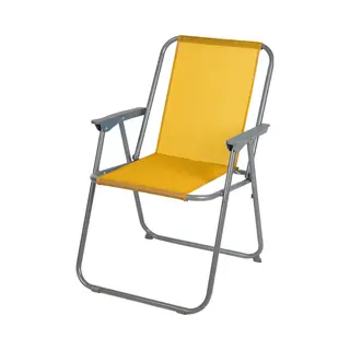 Sunnydays Picnic Camping/strand Stoel - Aluminium - Inklapbaar - Geel - L53 X B55 X H75 Cm