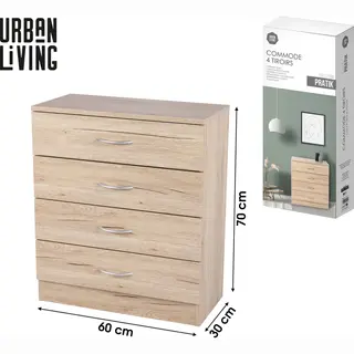 Urban Living "Pratik" Kast Met 4 Lades 60X30Xh70Cm