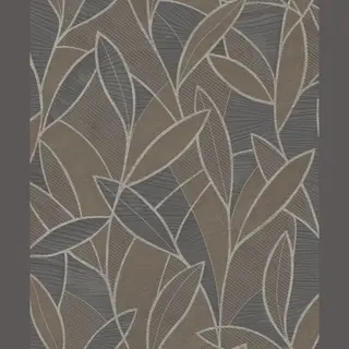Allure - Moderne Bladeren - Behang - Vliesbehang - Wanddecoratie - Bruin - 0, 53 X 10, 05 M.