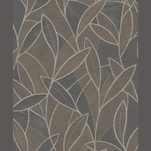 Allure - Moderne Bladeren - Behang - Vliesbehang - Wanddecoratie - Bruin - 0, 53 X 10, 05 M. thumbnail