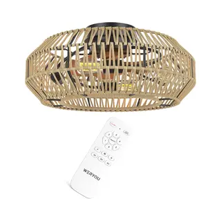 Weryou® IlluminAIR Plafondventilator Met Verlichting - Ventilator Lamp - Plafondlamp - Plafonniere - Incl Afstandsbediening - Dimbaar - ⌀56CM