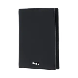 Hugo Boss Leren Identiteitskaarthoesje Classic Smooth Passport Case Black Zwart