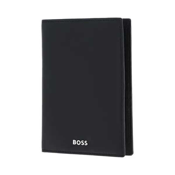 Hugo Boss Leren Identiteitskaarthoesje Classic Smooth Passport Case Black Zwart thumbnail