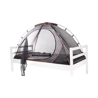 Deryan Bedtent Klamboe - 200x90cm - Hoogste Kwaliteit Muggennet Muskietennet 1mm Gaas - Aluminium Frame - Zwart