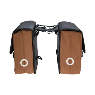 Willex - Dubbele Canvas Bisonyl Tas - 46 Liter - Universele Bevestiging - Zwart/Bruin