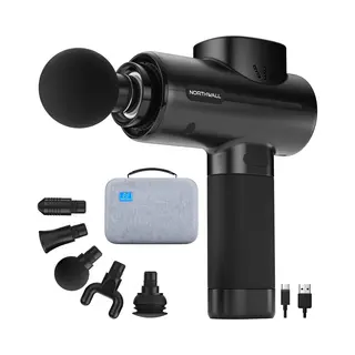 Northwall Northgun Pro - Massage Gun - 5 Opzetstukken Draadloos Krachtig Zwart/Rood