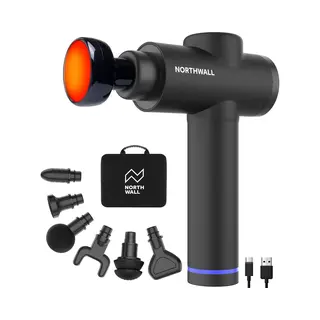 Northwall Massage Gun Professioneel Prime - Massage Pistool Inclusief Koffer En 7 Opzetstukken Incl. Warmte Massagekop - Krachtig En Draadloos Sport