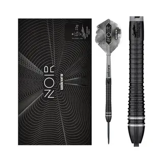Unicorn Steel Tip Darts Set | Gary 'The Flying Scotsman' Anderson Noir Organic Phase 6 | 90% Tungsten Barrels With Black Titanium Coating | Steel Tip