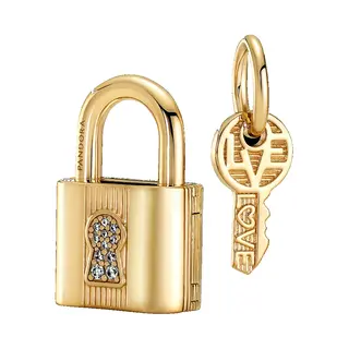 Pandora Gold Padlock & Key Charm
