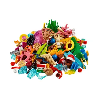 Lego 40607 6+ 120 Pieces Summer Fun Vip Add-On Pack Cool Polybag With Random Fun Bricks And Pieces Including Pizzas, Fish, Santa Hat, Surfboard,