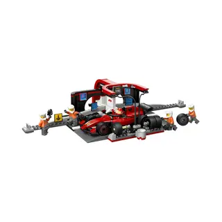 Lego 60443 City F1® pitstop en pitcrew met Ferrari auto