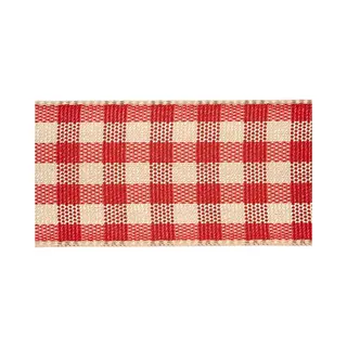 Creativ Company Geruit Lint Antiek Rood Wit, 25m