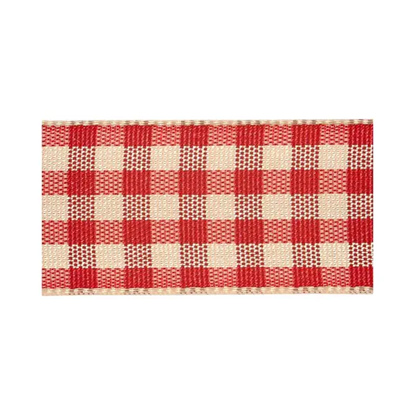 Creativ Company Geruit Lint Antiek Rood Wit, 25m thumbnail