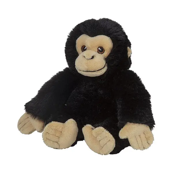 Nature Planet Chimpansee Knuffel - 16 Cm - Pluche Aap - Zwart - Zacht thumbnail