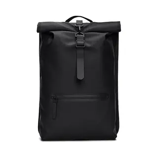 Rains Rolltop W3 Unisex Rugzak - Zwart