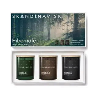 Skandinavisk – Hibernate Cadeauset Van 3 Mini Scented Candles. Skog 'Forest', Hygge 'Cosiness' En Koto 'Home'. Vegan Formule. 3 X 65 G.