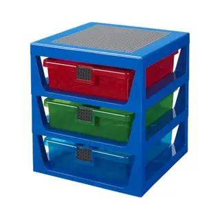 Lego 40950002 Schubladenbox 3-Drawer Storage Rack, 3 Schübe, Blau