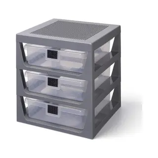 Lego 40950003 Schubladenbox 3-Drawer Storage Rack, 3 Schübe, Grau