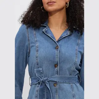 Msch Copenhagen Mschturo Alena Shirt Dress Dames - Jurk - Blauw - Maat Xs