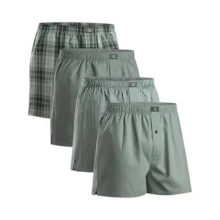 Danish Endurance American Boxershorts, 4er & 6er Pack, Grün/Streifen, M