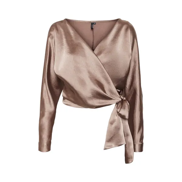 Vero Moda Vmkae D1 Ls Wrap Blouse Dames Top - Maat M thumbnail