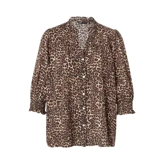 Only Blouse 'Onlraya' Donkerbeige / Zwart / Wit