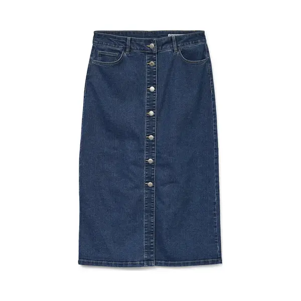 Vero Moda - Vmnatty 7/8 Button Skirt Dnm Mix - Dames - Rokken thumbnail