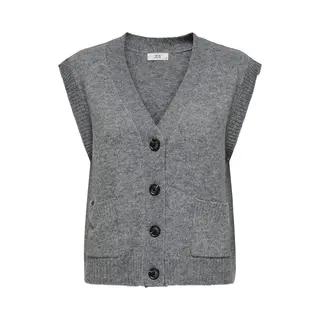 Jdy Damen Jdysuper Life S/L V-Neck Vest Knt Noos, Medium Grey Melange, M Eu