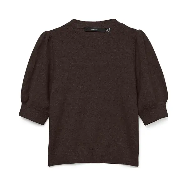 Vero Moda Trui Vmdoffy 2/4 O-neck Pullover Ga Noos 10278313 Chocolate Torte Melange Dames Maat - S thumbnail