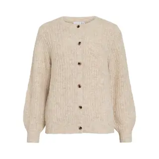 Vila Vest Vilampe O-neck L/s Knit Cardigan-no 14112724 Super Light Natural Melange Dames Maat - Xl