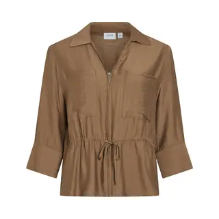Blouse Vila Top Jobba V-Neck - Nuthatch