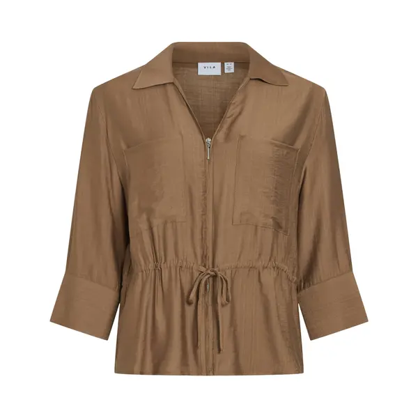 Blouse Vila Top Jobba V-Neck - Nuthatch thumbnail